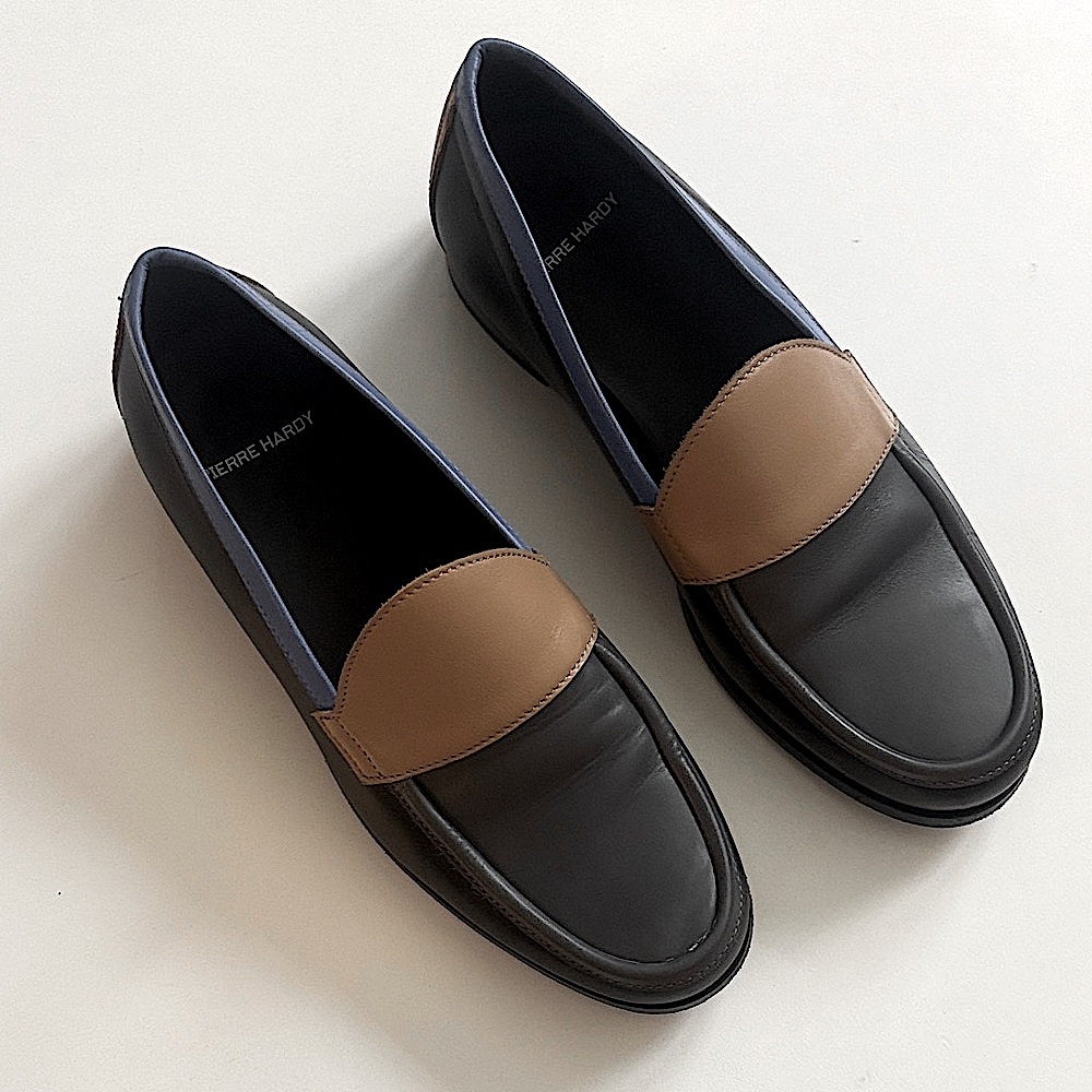 Pierre Hardy Quad-Tone Black Grey Blue and Tan Loafers